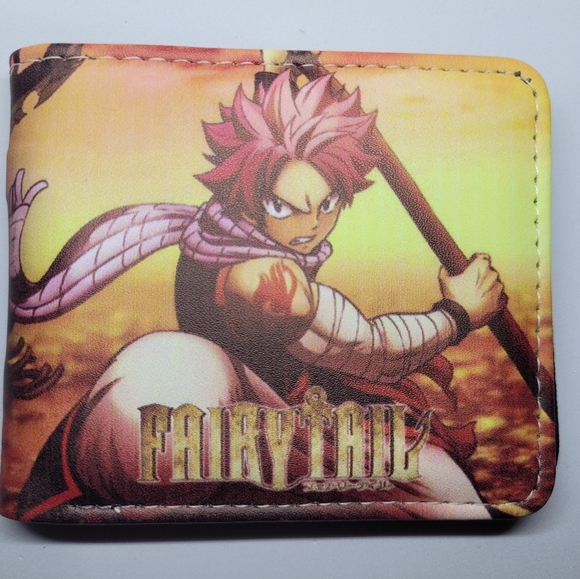 New Japan Anime Fairy Tail Natsu One Size Leather Purse Cosplay Wallet - Picture 2 of 3